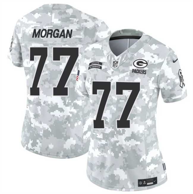 Women%27s Green Bay Packers #77 Jordan Morgan 2024 F.U.S.E Arctic Camo Salute To Service Limited Stitched Jersey Dzhi->green bay packers->NFL Jersey
